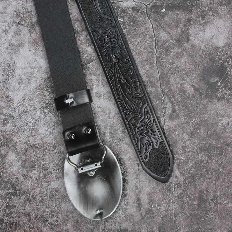 Ceinture en cuir pour homme avec pierre turquoise et motif bohème vintage