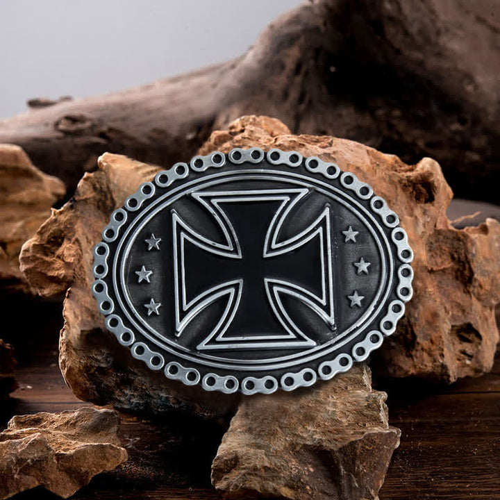 Ceinture en cuir à boucle croisée pour moto pour homme