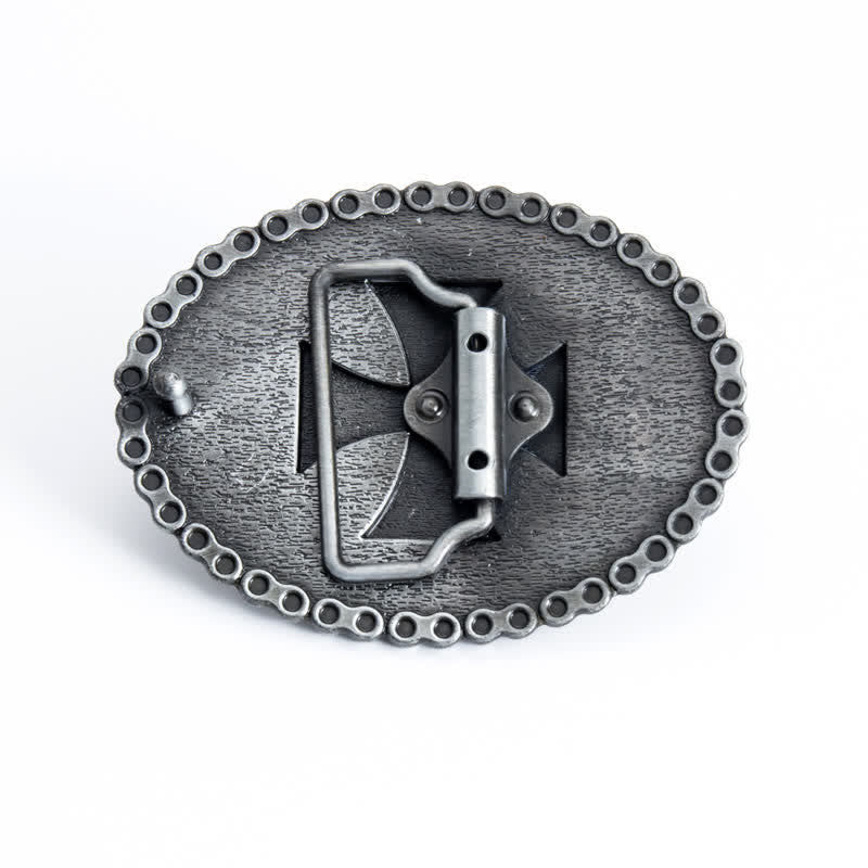 Ceinture en cuir à boucle croisée pour moto pour homme