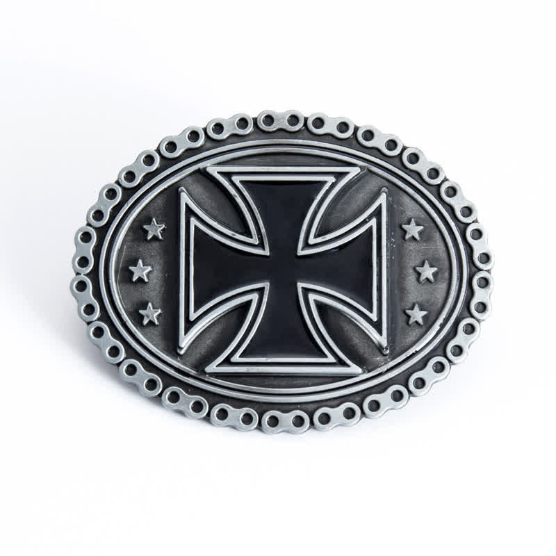 Ceinture en cuir à boucle croisée pour moto pour homme