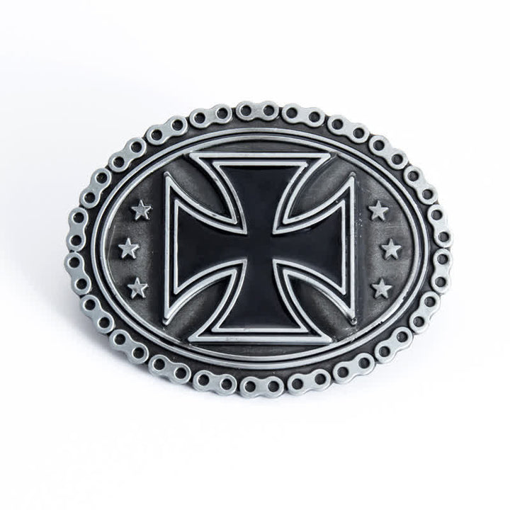 Ceinture en cuir à boucle croisée pour moto pour homme