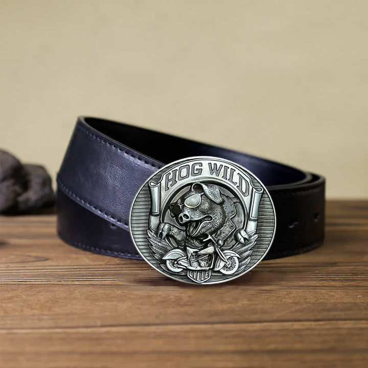 Ceinture en cuir à boucle cochon moto DIY pour homme