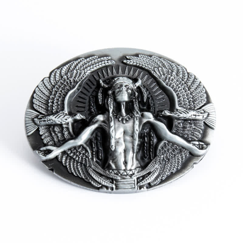 Ceinture en cuir à boucle indienne Great Spirit pour homme