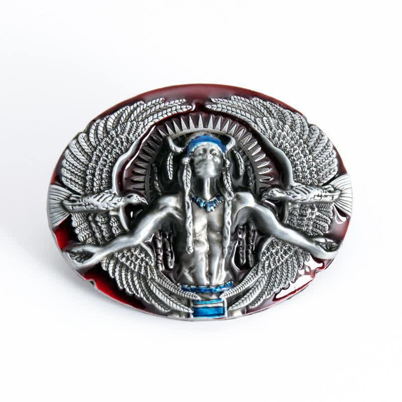 Ceinture en cuir à boucle indienne Great Spirit pour homme