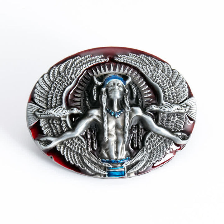 Ceinture en cuir à boucle indienne Great Spirit pour homme