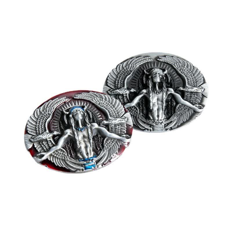 Ceinture en cuir à boucle indienne Great Spirit pour homme
