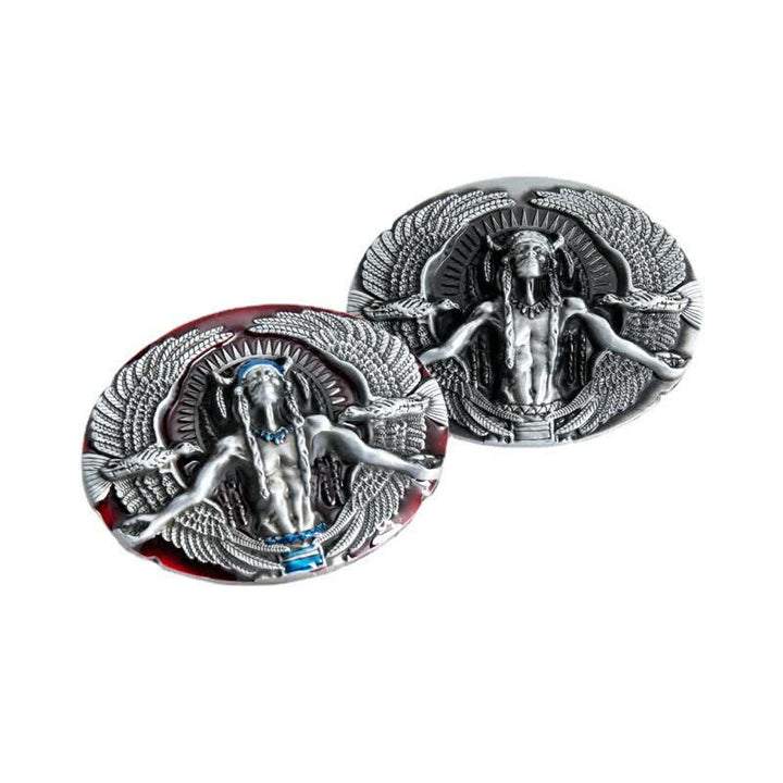Ceinture en cuir à boucle indienne Great Spirit pour homme