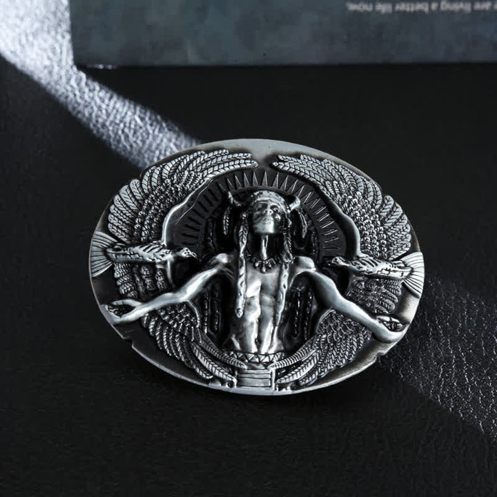 Ceinture en cuir à boucle indienne Great Spirit pour homme