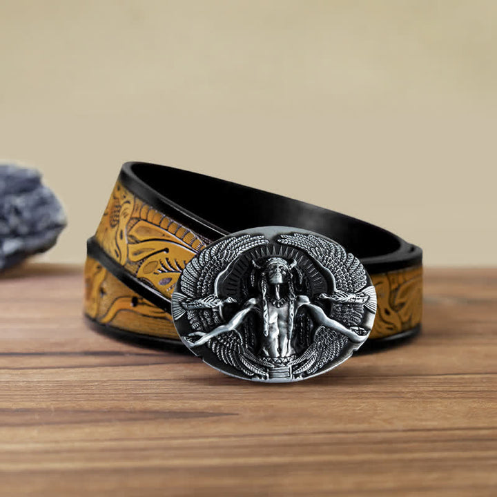 Ceinture en cuir à boucle indienne Great Spirit pour homme
