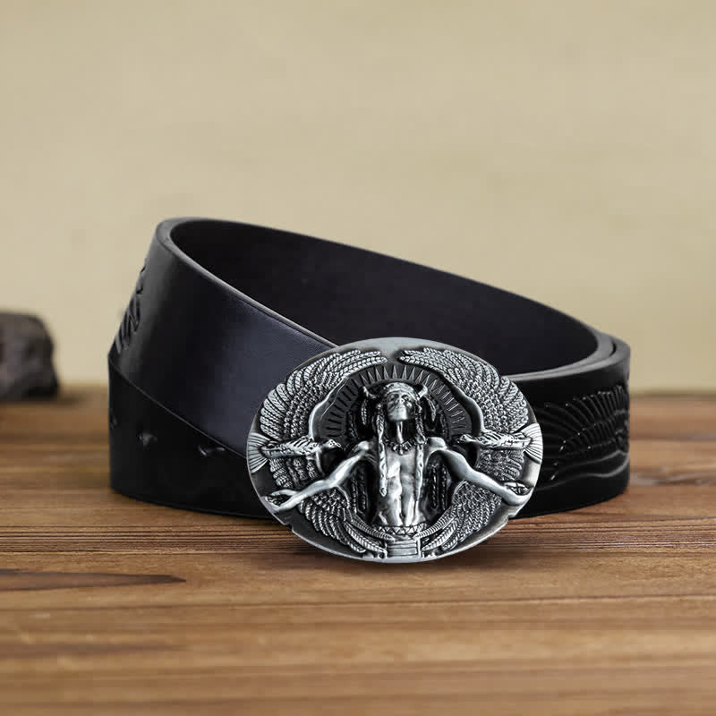 Ceinture en cuir à boucle indienne Great Spirit pour homme
