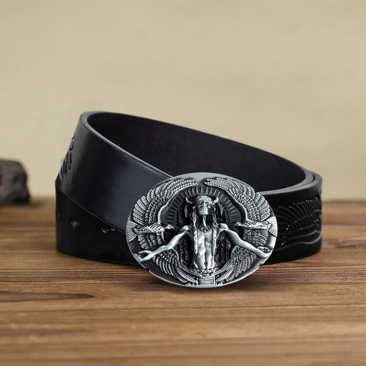 Ceinture en cuir à boucle indienne Great Spirit pour homme
