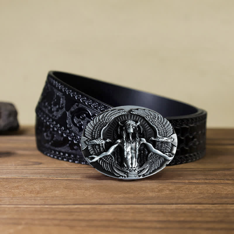 Ceinture en cuir à boucle indienne Great Spirit pour homme