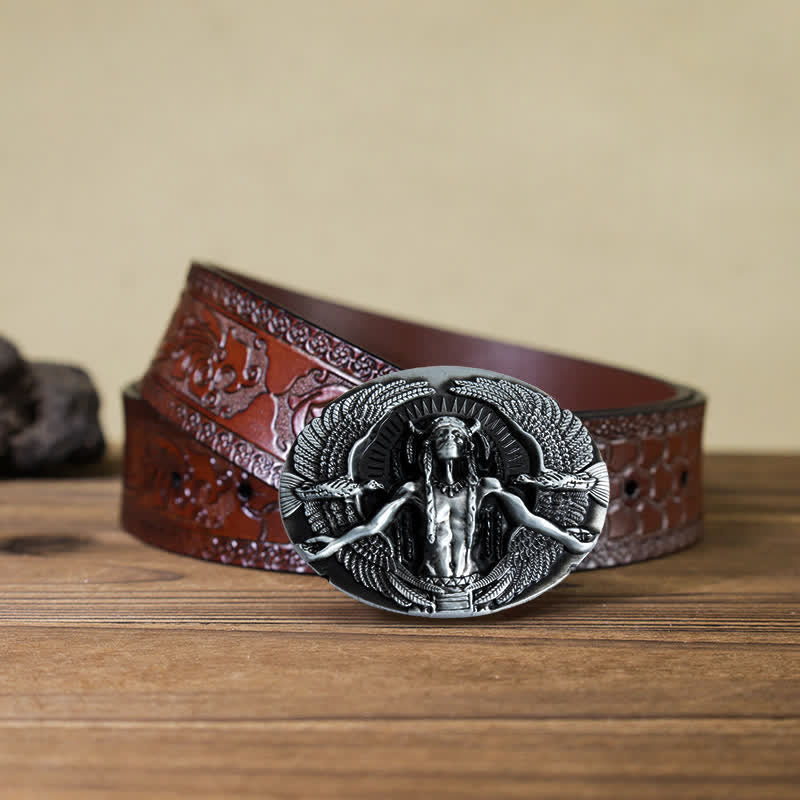 Ceinture en cuir à boucle indienne Great Spirit pour homme
