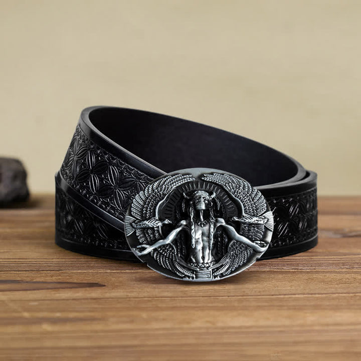 Ceinture en cuir à boucle indienne Great Spirit pour homme