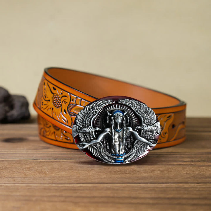 Ceinture en cuir à boucle indienne Great Spirit pour homme