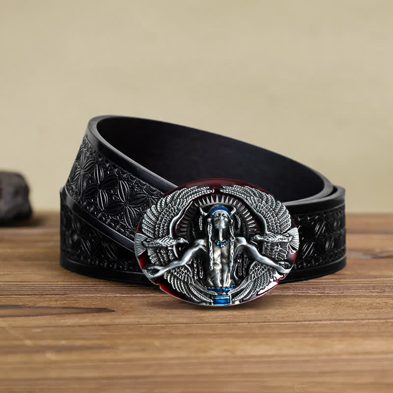 Ceinture en cuir à boucle indienne Great Spirit pour homme