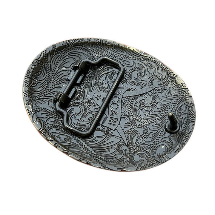 Ceinture en cuir à boucle turquoise pour homme avec motif de chef indien