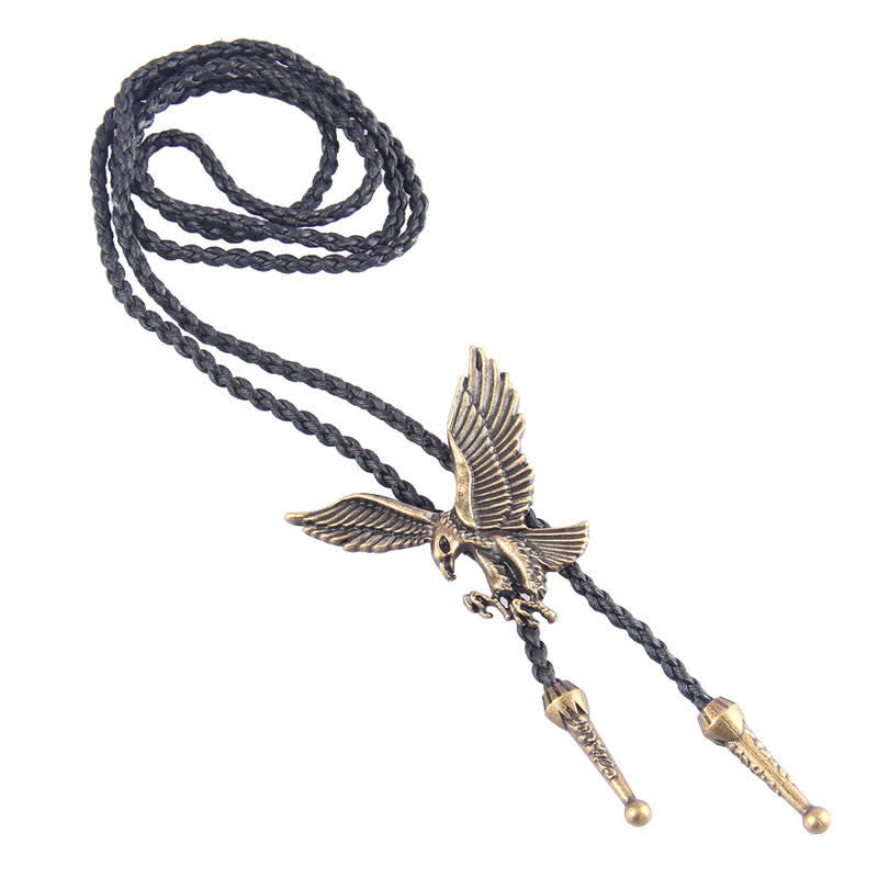 Cravate Bolo Western avec motif d'aigle volant