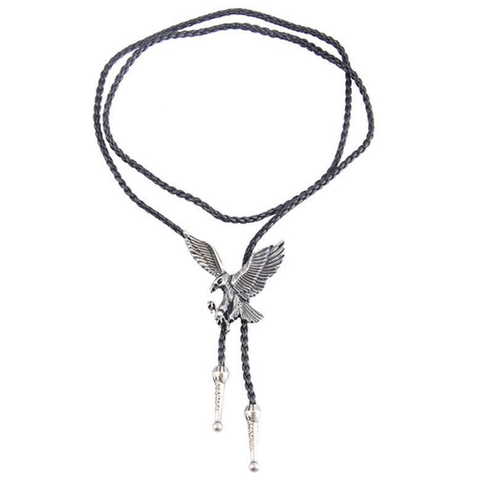Cravate Bolo Western avec motif d'aigle volant