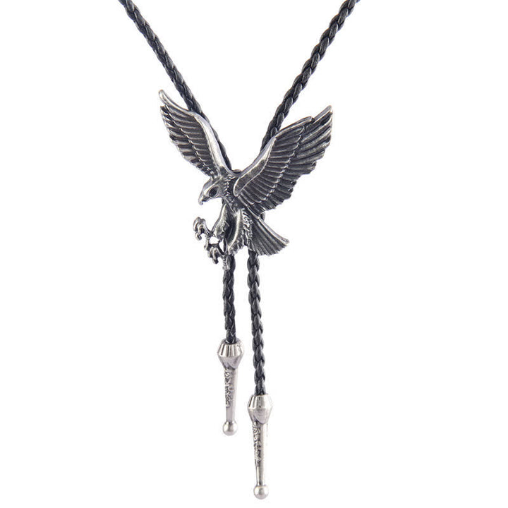 Cravate Bolo Western avec motif d'aigle volant