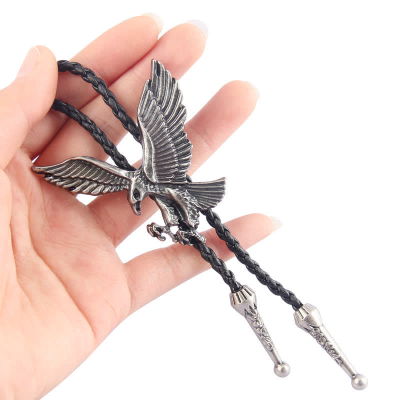 Cravate Bolo Western avec motif d'aigle volant