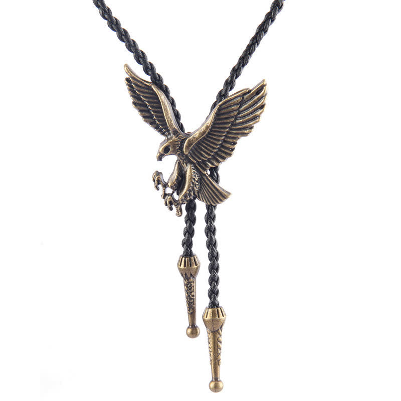 Cravate Bolo Western avec motif d'aigle volant