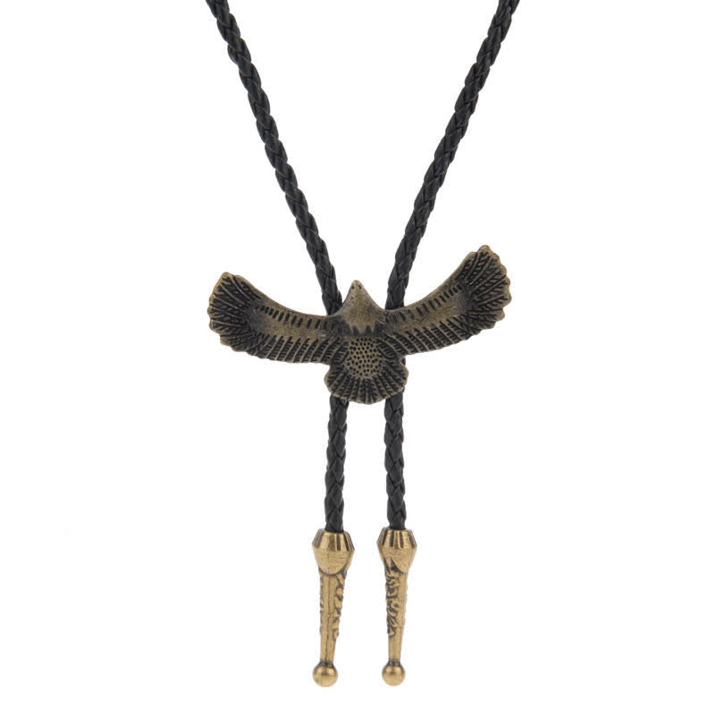 Cravate Bolo Western avec motif d'aigle volant
