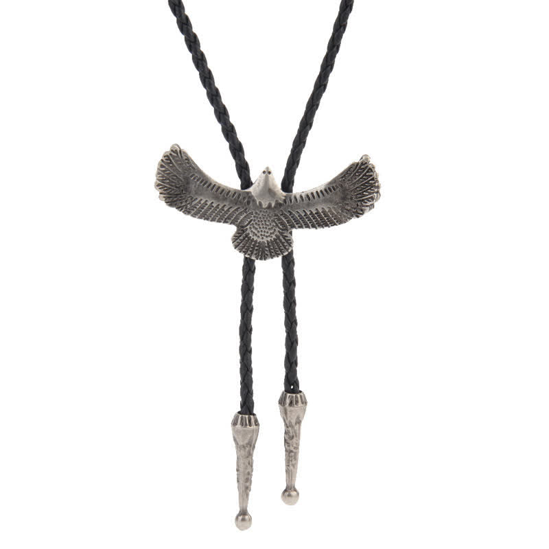 Cravate Bolo Western avec motif d'aigle volant