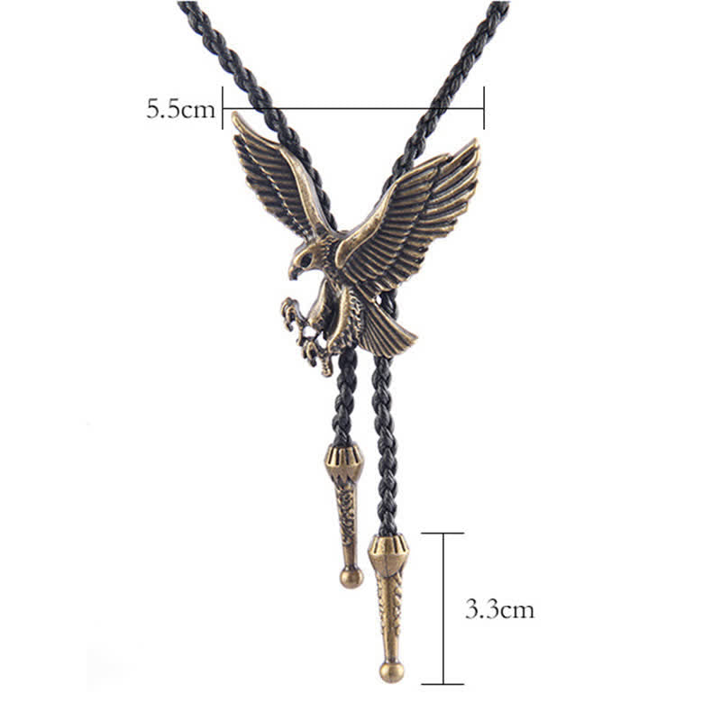 Cravate Bolo Western avec motif d'aigle volant