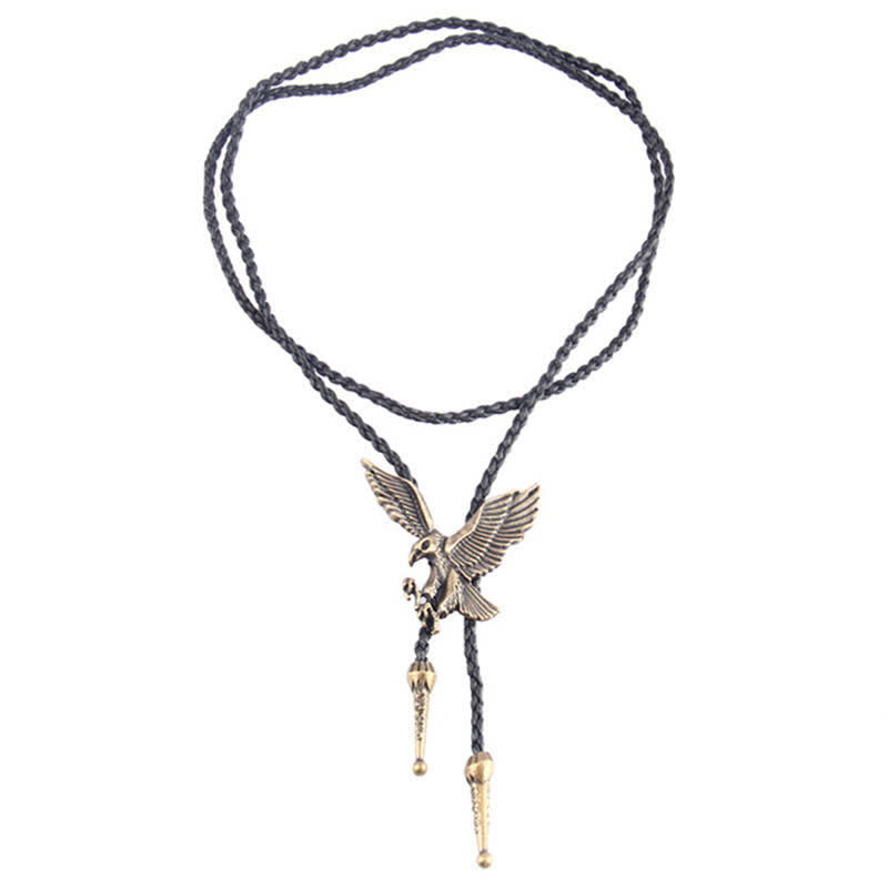 Cravate Bolo Western avec motif d'aigle volant