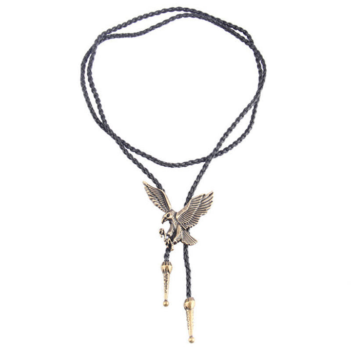 Cravate Bolo Western avec motif d'aigle volant
