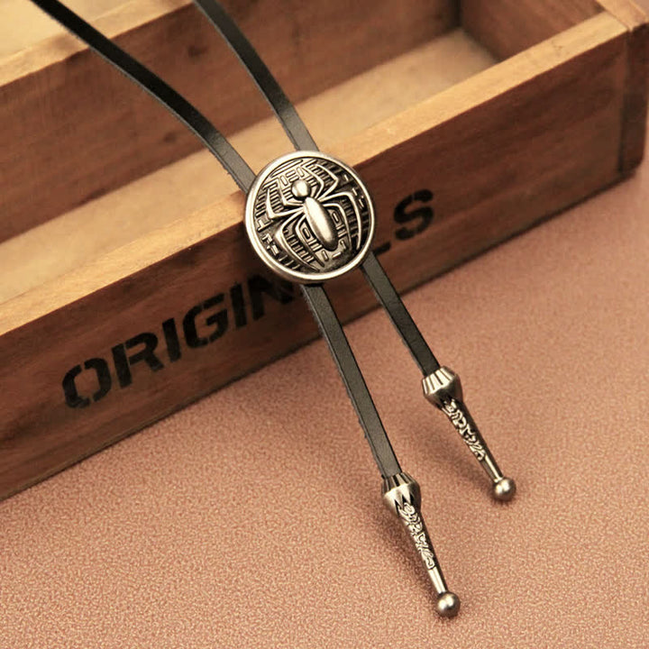 Pendentif rond en forme d'araignée pour cravate de cowboy bolo