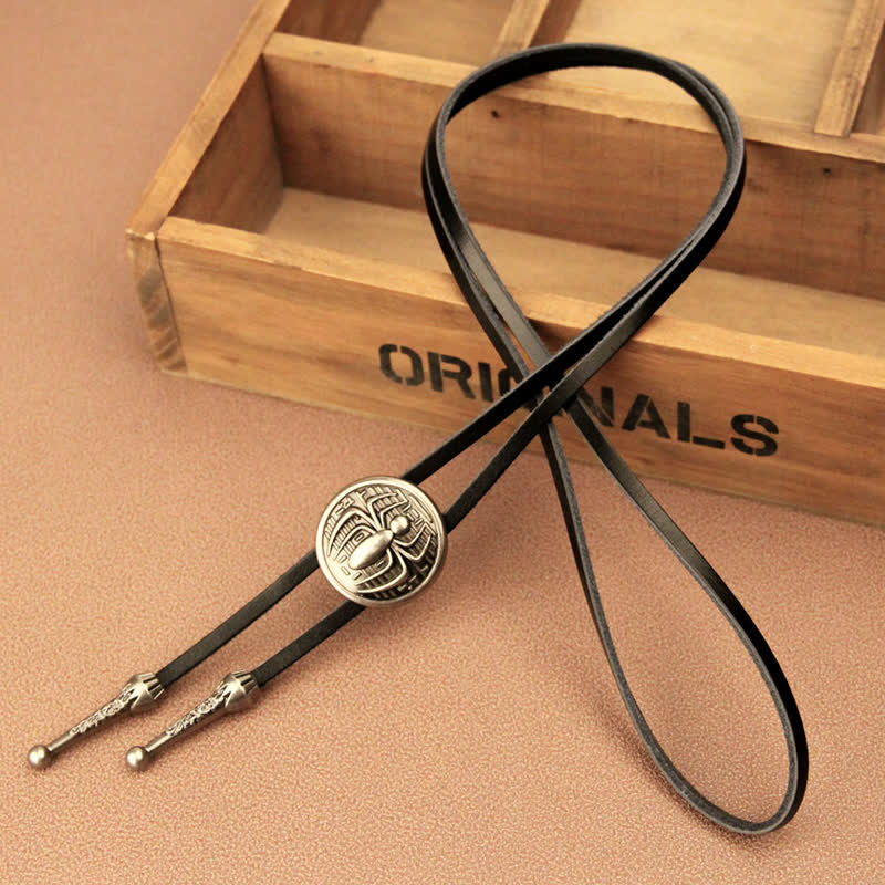 Pendentif rond en forme d'araignée pour cravate de cowboy bolo