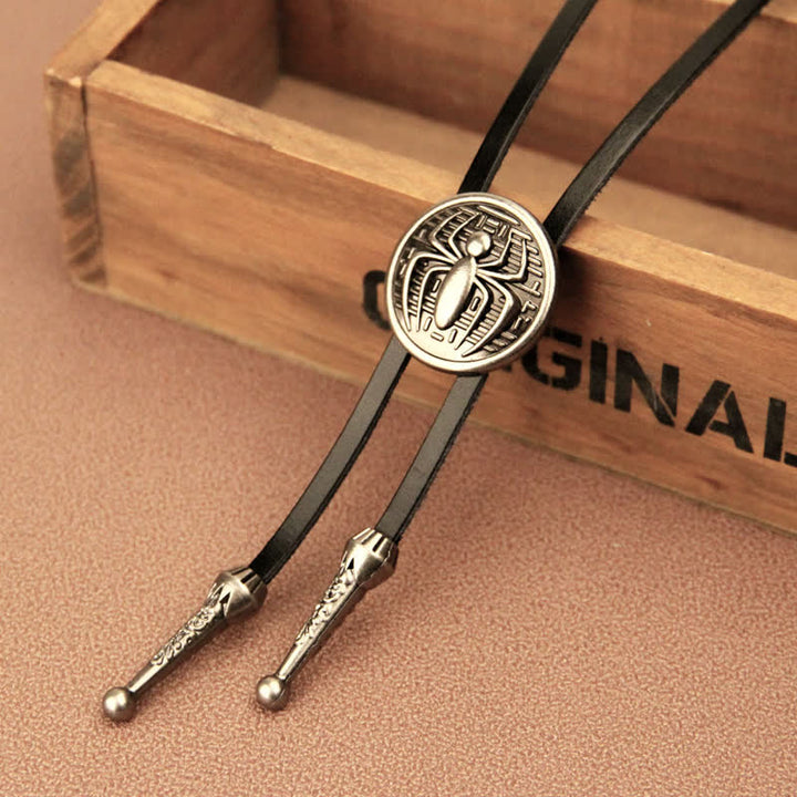 Pendentif rond en forme d'araignée pour cravate de cowboy bolo