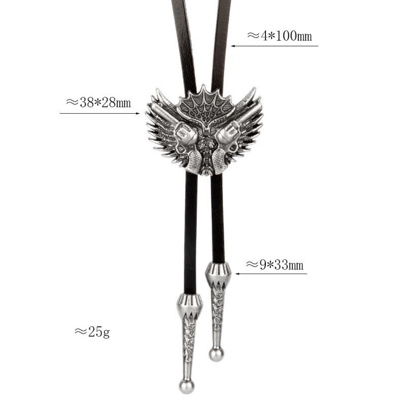 Cravate Bolo décontractée Double Guns Wings