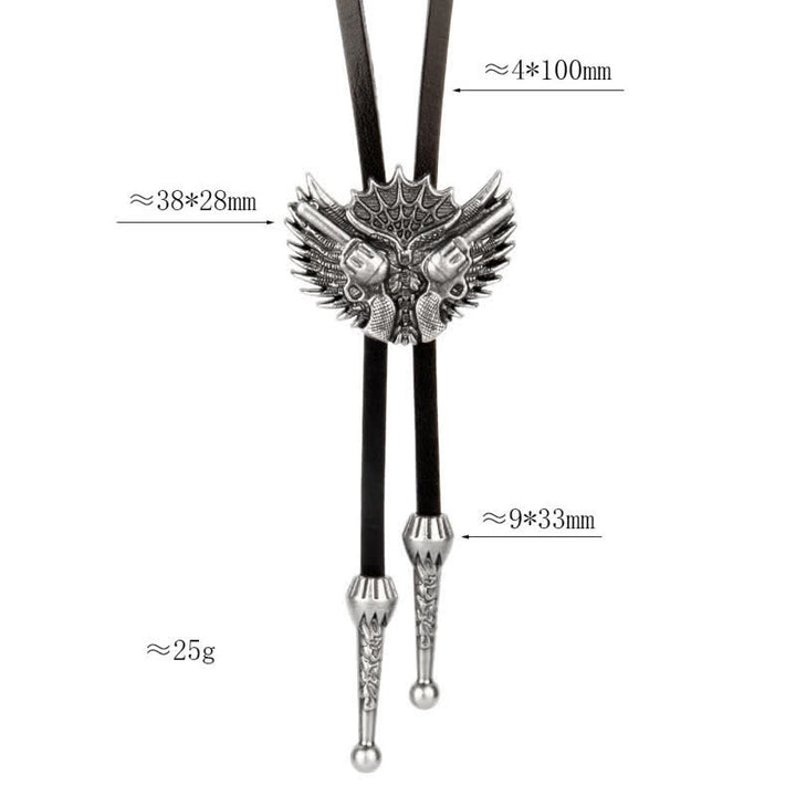 Cravate Bolo décontractée Double Guns Wings