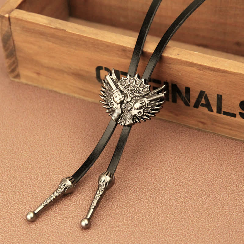 Cravate Bolo décontractée Double Guns Wings