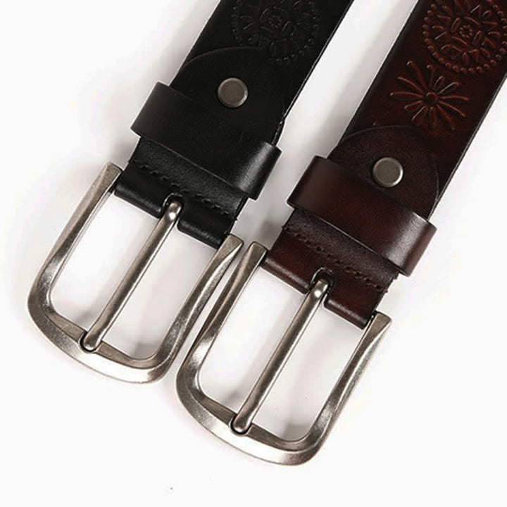 Ceinture en cuir cloutée à rivets et boutons multicolores pour homme