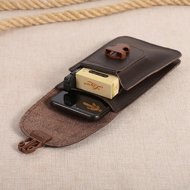 Sac ceinture en cuir avec boucle de déverrouillage pour téléphone portable