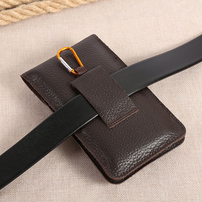 Sac ceinture en cuir avec boucle de déverrouillage pour téléphone portable