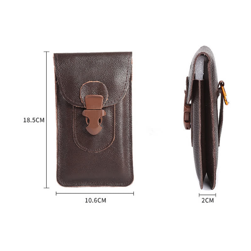 Sac ceinture en cuir avec boucle de déverrouillage pour téléphone portable