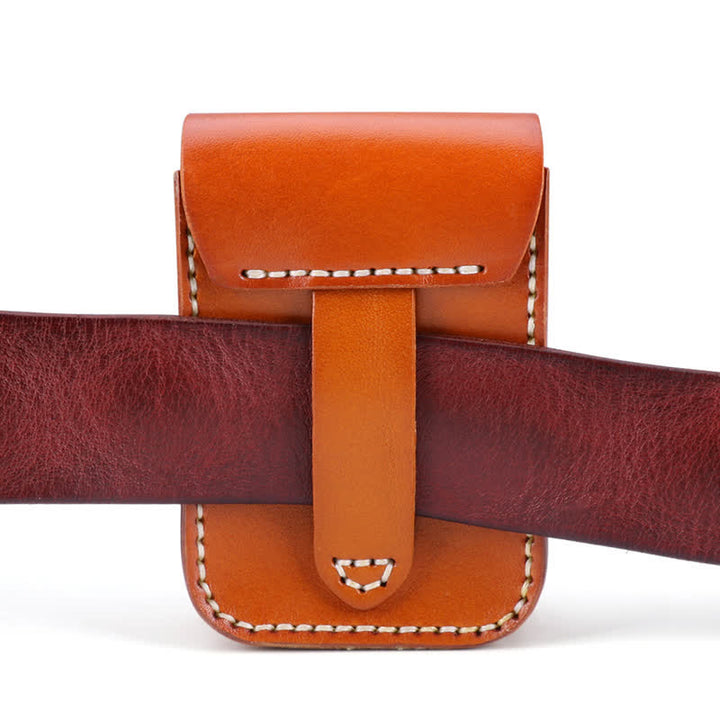 Mini étui à cigarettes portable en cuir avec ceinture