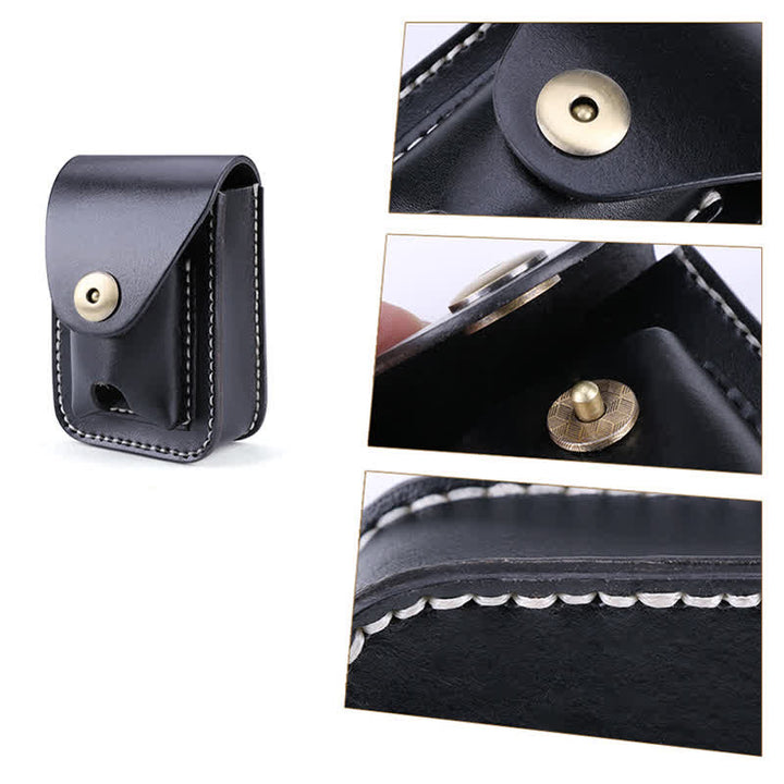Mini étui à cigarettes portable en cuir avec ceinture