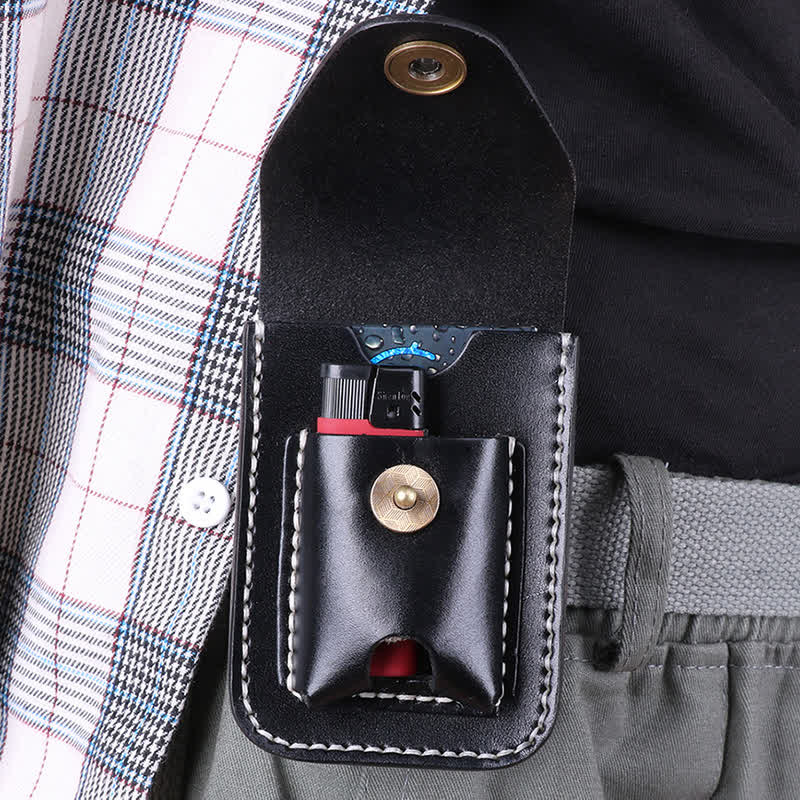Mini étui à cigarettes portable en cuir avec ceinture