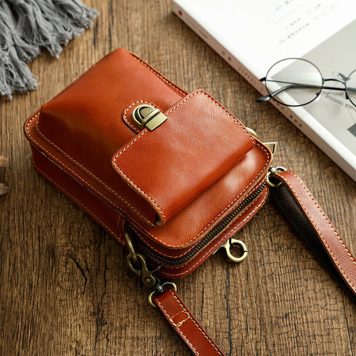 Sac ceinture vintage en cuir tanné végétal