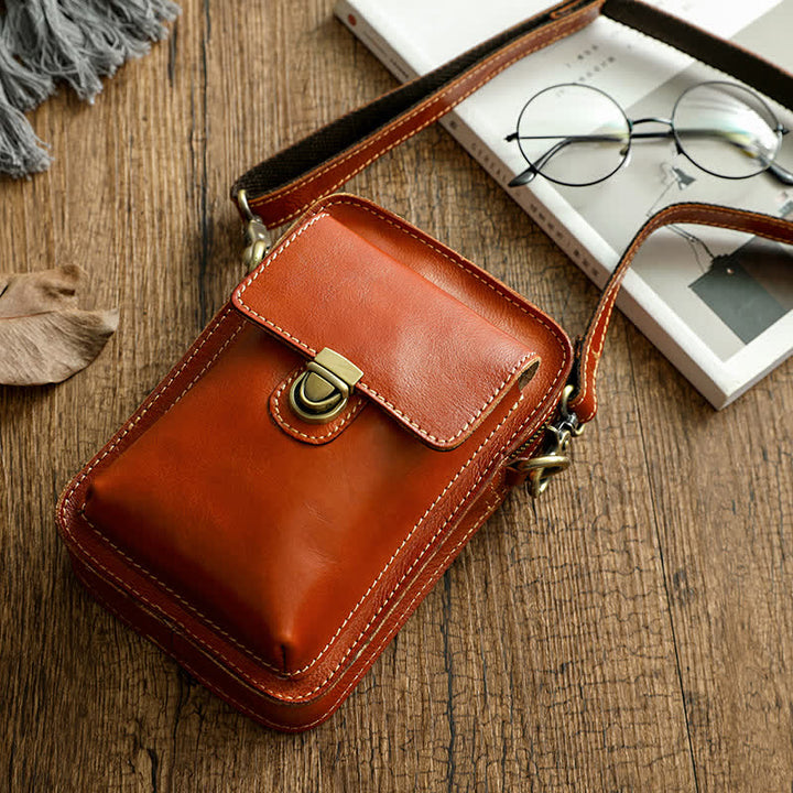 Sac ceinture vintage en cuir tanné végétal