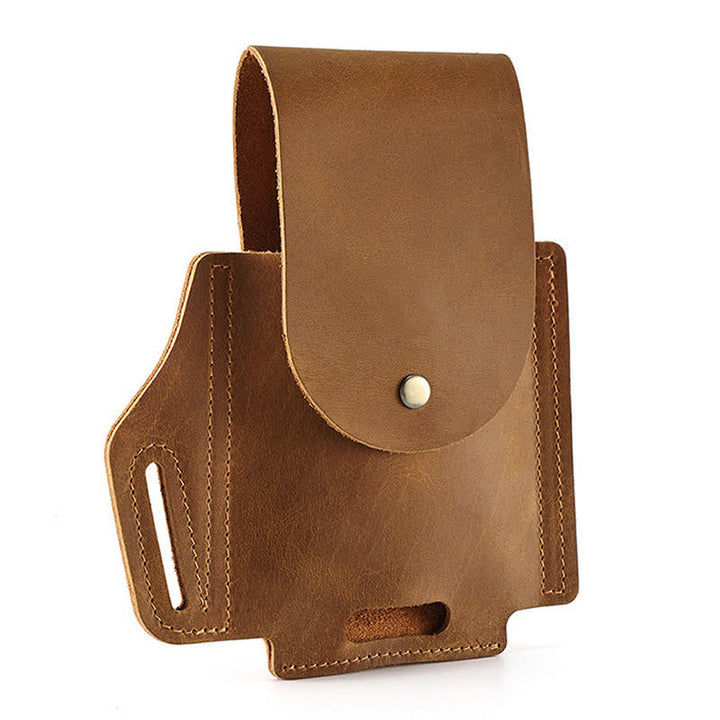Sac de ceinture tactique en cuir avec poche pour téléphone portable