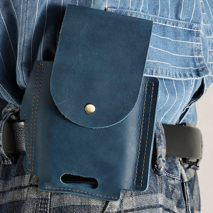 Sac de ceinture tactique en cuir avec poche pour téléphone portable