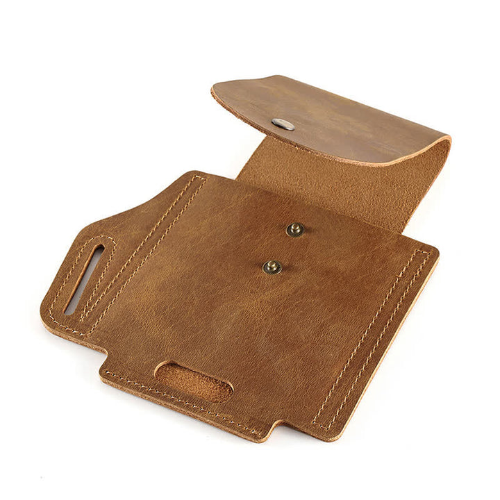 Sac de ceinture tactique en cuir avec poche pour téléphone portable