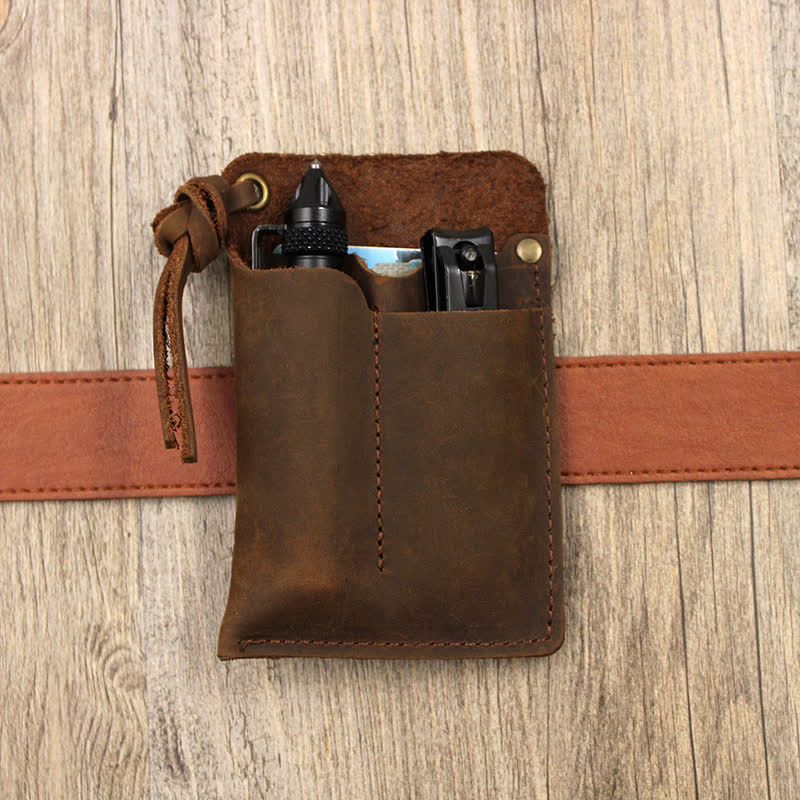 Sac ceinture en cuir EDC portable et pratique pour l'extérieur
